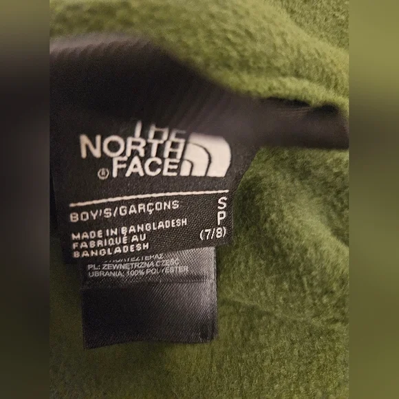 The North Face Kids Two-Tone Green Raincoat Size 7/8 Like New - Picture 3 of 8